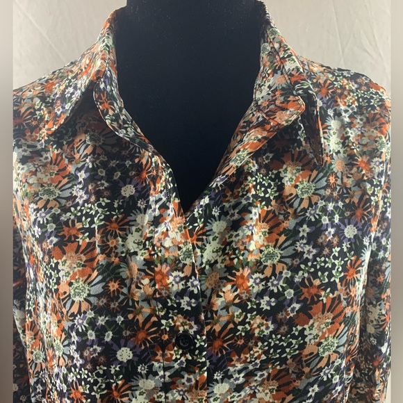 Boho Floral Print Button Down Blouse - Picture 8 of 8